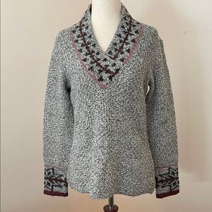 Royal Robbins Small Wool Blend Shawl Collar Knit Sweater Pullover